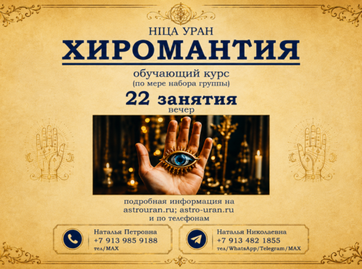  ХИРОМАНТИЯ набор на обучение ВЕЧЕР 