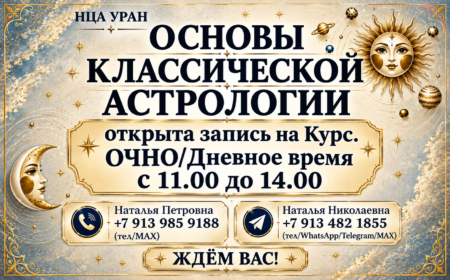 «ОСНОВЫ КЛАССИЧЕСКОЙ АСТРОЛОГИИ». Открыта запись на курс. ОЧНО/ДЕНЬ